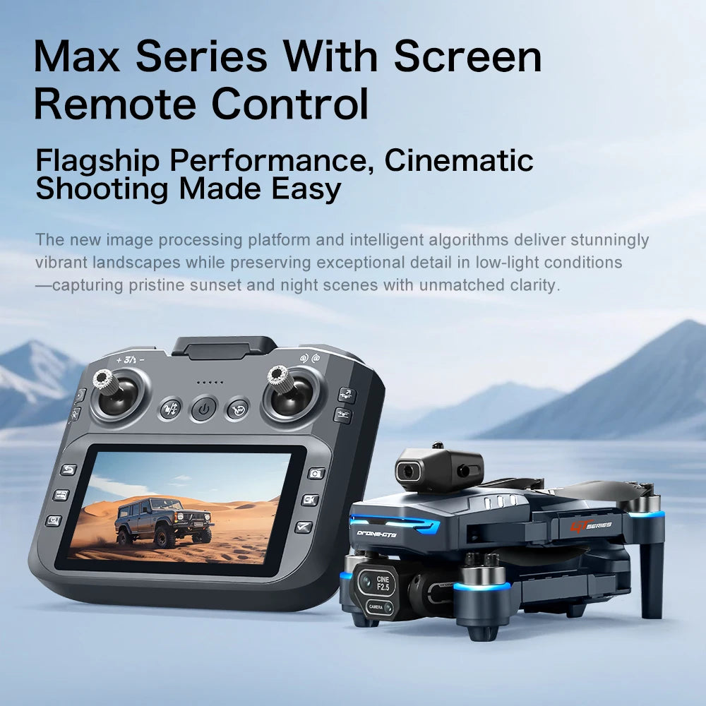 2025 NEW GT8  Rc Drone 8K Profesional HD Dual Camera With Screen FPV WIFI Brushless Motor Obstacle Avoidance FPV Quadcopter Toys
