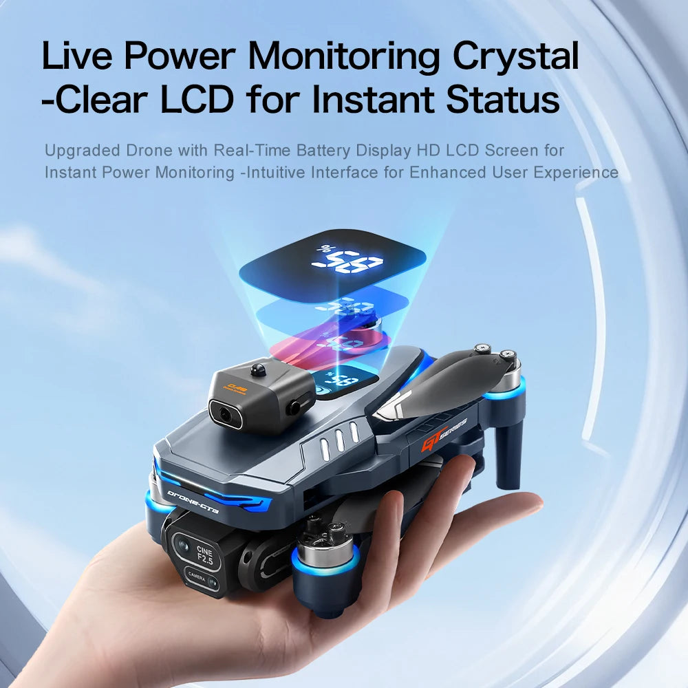 2025 NEW GT8  Rc Drone 8K Profesional HD Dual Camera With Screen FPV WIFI Brushless Motor Obstacle Avoidance FPV Quadcopter Toys